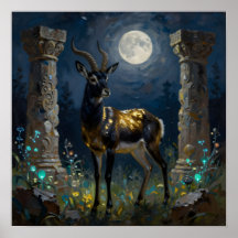 Schwarz-goldene Gazelle | Wildlife-Illustration
