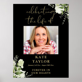 Schwarz-Goldene Gedenkfeier-Fotografie mit Grünpfl Poster