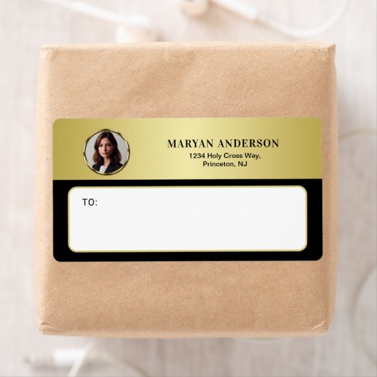 Schwarz-goldene Gestaltung, Logo oder Foto im gold (Insitu)