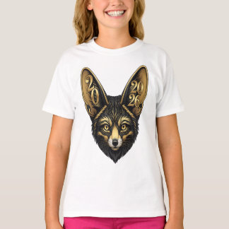 Schwarz-goldene Kunstästhetik Jahr 2026 T-Shirt