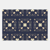 Schwarz-goldene Muster-Wrapierpapierbögen Geschenkpapier Set (Vorderseite 3)