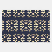 Schwarz-goldene Muster-Wrapierpapierbögen Geschenkpapier Set (Vorderseite 2)