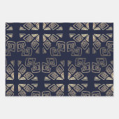 Schwarz-goldene Muster-Wrapierpapierbögen Geschenkpapier Set (Vorderseite)