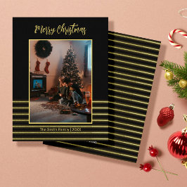 Schwarz-goldene Streifen Feiertagskarte