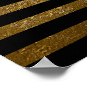 Schwarz-goldene Streifen in Monogramm-Chic Poster (Ecke)