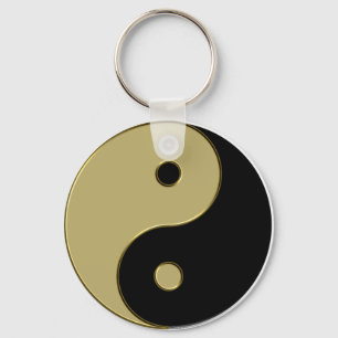 schwarz-goldene Yin-Yang Schlüsselanhänger