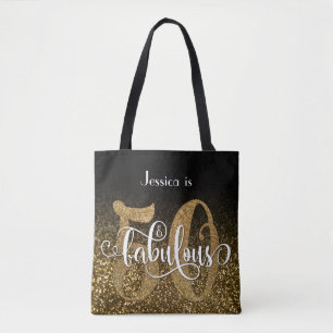 Schwarz-goldener falscher Glitter-Ombre 50 & Fanta Tasche