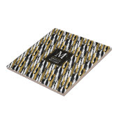Schwarz-goldener Glitter Weiß Tier Zebra-Muster Fliese (Seite)
