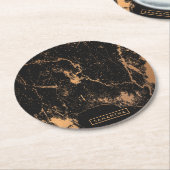 Schwarz-goldener Marmor Runder Pappuntersetzer (Angewinkelt)