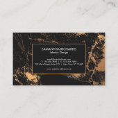 Schwarz-goldener Marmor Visitenkarte (Rückseite)