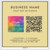 Schwarz-goldener QR-Code-Logo-Text XL Extra Large Aufkleber (Blatt)