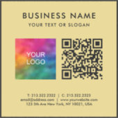 Schwarz-goldener QR-Code-Logo-Text XL Extra Large Aufkleber (Vorderseite)