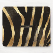 Schwarz-goldener Zebradruck | Monogramm Mousepad (Vorne)