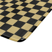 Schwarz-goldenes Schachbrettmuster  Schneidebrett (Ecke)