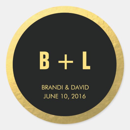 Schwarz + Goldfolie | ABWEICHUNGEN Runder Aufkleber (Vorderseite)