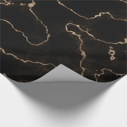 Schwarz, Goldmarmor Geschenkpapier (Ecke)