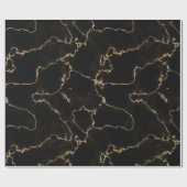 Schwarz, Goldmarmor Geschenkpapier (Flach)
