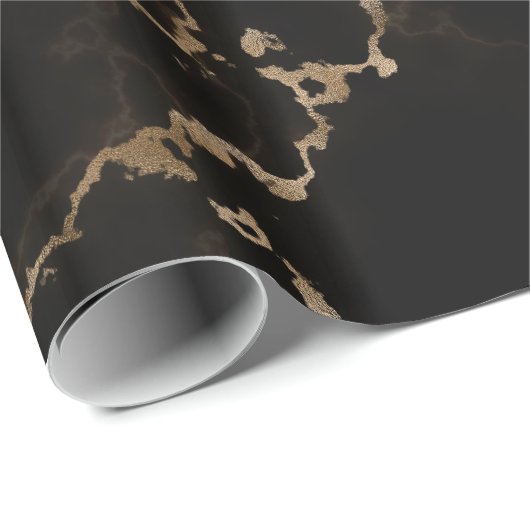 Schwarz, Goldmarmor Geschenkpapier (Rolleneckpunkt)