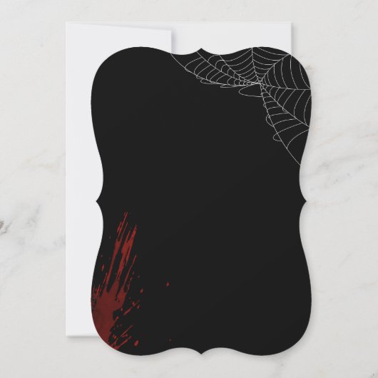 Schwarz-Gothic-Geburtstagssalloween Einladung (Rückseite)