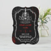 Schwarz-Gothic-Geburtstagssalloween Einladung (Stehend Vorderseite)