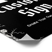Schwarz-Gothic Halloween Skeleton Custom Sign Poster (Ecke)