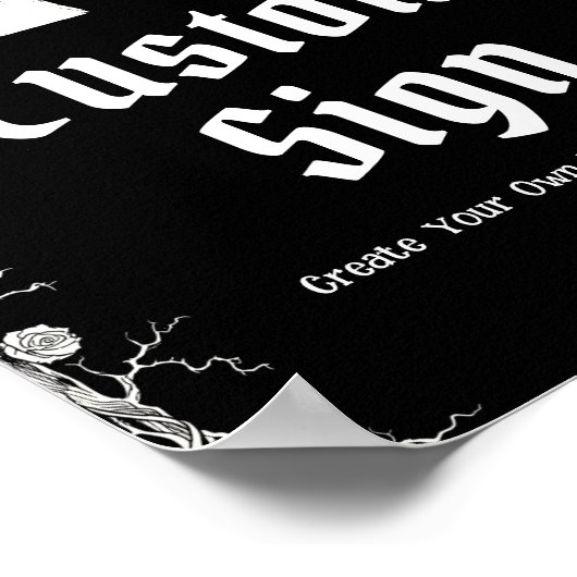 Schwarz-Gothic Halloween Skeleton Custom Sign Poster (Ecke)