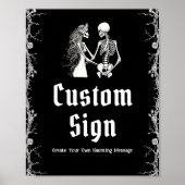 Schwarz-Gothic Halloween Skeleton Custom Sign Poster (Vorne)