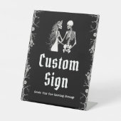 Schwarz-Gothic Halloween Skeleton Custom Sign Sockelschild (Vorderseite)