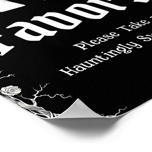 Schwarz-Gothic Halloween Skeleton Favoriten Zeiche Poster (Ecke)