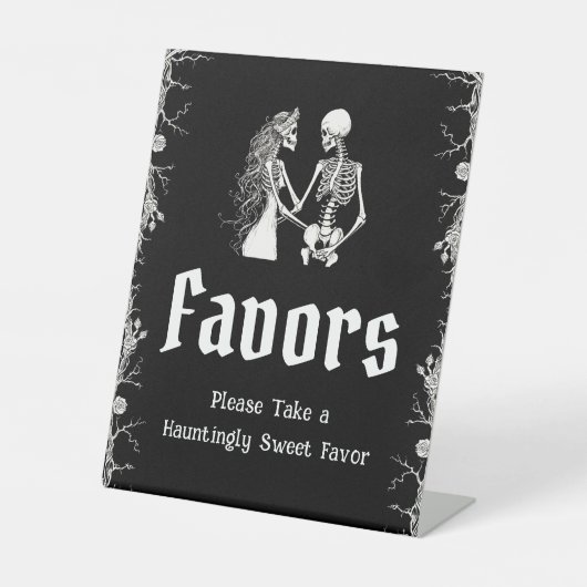 Schwarz-Gothic Halloween Skeleton Favoriten Zeiche Sockelschild (Vorderseite)