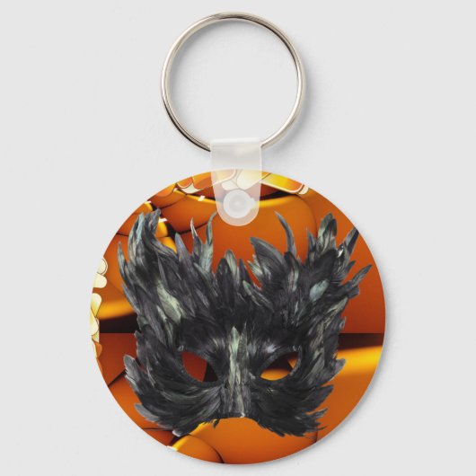 Schwarz-Gothic-Maskendesign Schlüsselanhänger (Vorderseite)