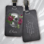 Schwarz-Gothic-Skull-Rose Gepäckanhänger<br><div class="desc">Mit diesem personalisierten Gepäckanhänger können Sie Ihr Gepäck aufstocken</div>