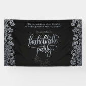 Schwarz-Gotik-Junggeselinnen-Abschied Willkommen Banner (Horizontal)