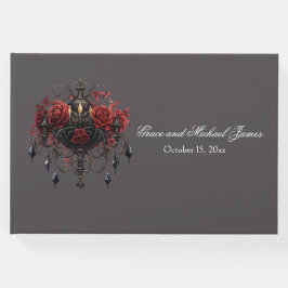 Schwarz-Gotik-Kronleuchter-Hochzeit Gästebuch