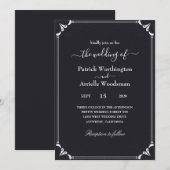 Schwarz-gotische Hochzeitseinladungen Einladung (Vorne/Hinten)