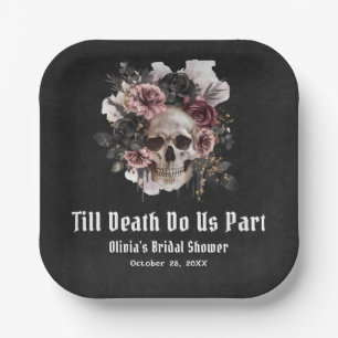 Schwarz-Gotisches Halloween-Brautparty Pappteller