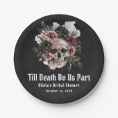 Schwarz-Gotisches Halloween-Brautparty Pappteller (Vorderseite)