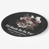 Schwarz-Gotisches Halloween-Brautparty Pappteller (Schrägansicht)