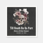 Schwarz-Gotisches Halloween-Brautparty Serviette (Vorderseite)