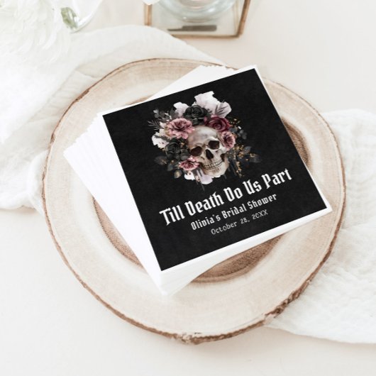 Schwarz-Gotisches Halloween-Brautparty Serviette