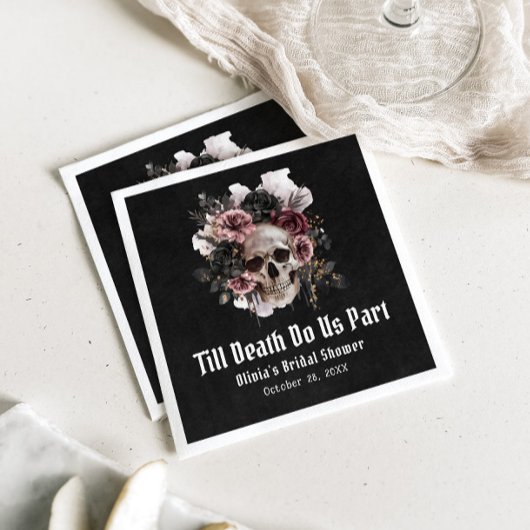 Schwarz-Gotisches Halloween-Brautparty Serviette