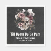 Schwarz-Gotisches Halloween-Brautparty Serviette (Vorderseite)