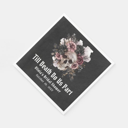 Schwarz-Gotisches Halloween-Brautparty Serviette (Ecke)