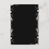 Schwarz-Gotisches Halloween-Skelett Hochzeitsdetai Begleitkarte (Rückseite)