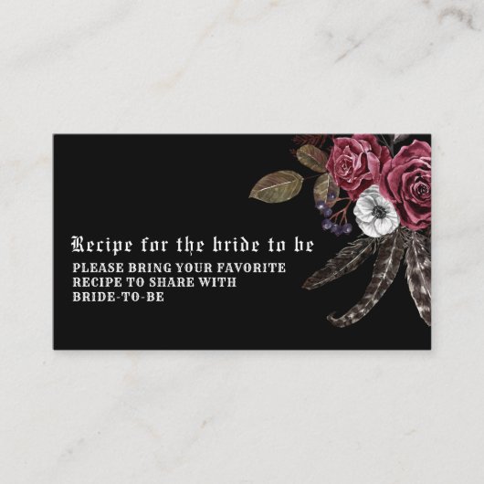 Schwarz-Gotisches Vintages Brautparty gemeinsam mi Begleitkarte (Vorderseite)