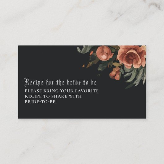 Schwarz-Gotisches Vintages Brautparty gemeinsam mi Begleitkarte (Vorderseite)