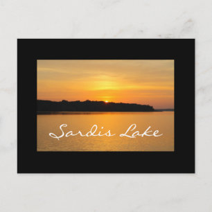 Schwarz - Grasland Sardis Lake Sunset Postkarte