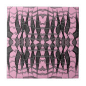 Schwarz-Grau-Abstrakte Federn Blumenmuster-Blätter Fliese (Vorderseite)