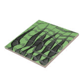 Schwarz-Grau-Abstrakte Federn Blumenmuster-Blätter Fliese (Seite)