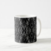 Schwarz-Grau-abstrakte Geometrie Kaffeetasse (VorderseiteRechts)